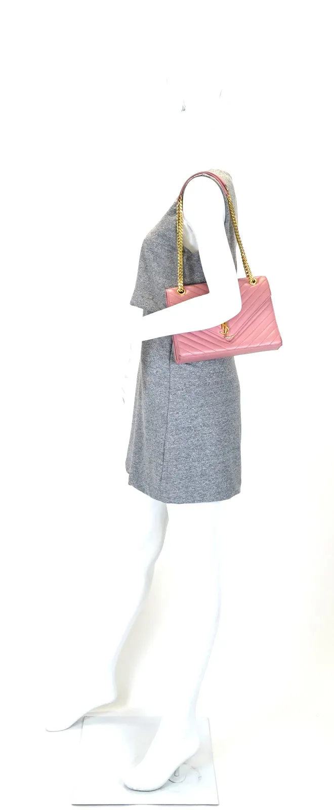 Sac Saint Laurent Matelassé Chevron en Cuir Classique Monogramme Taille Moyenne