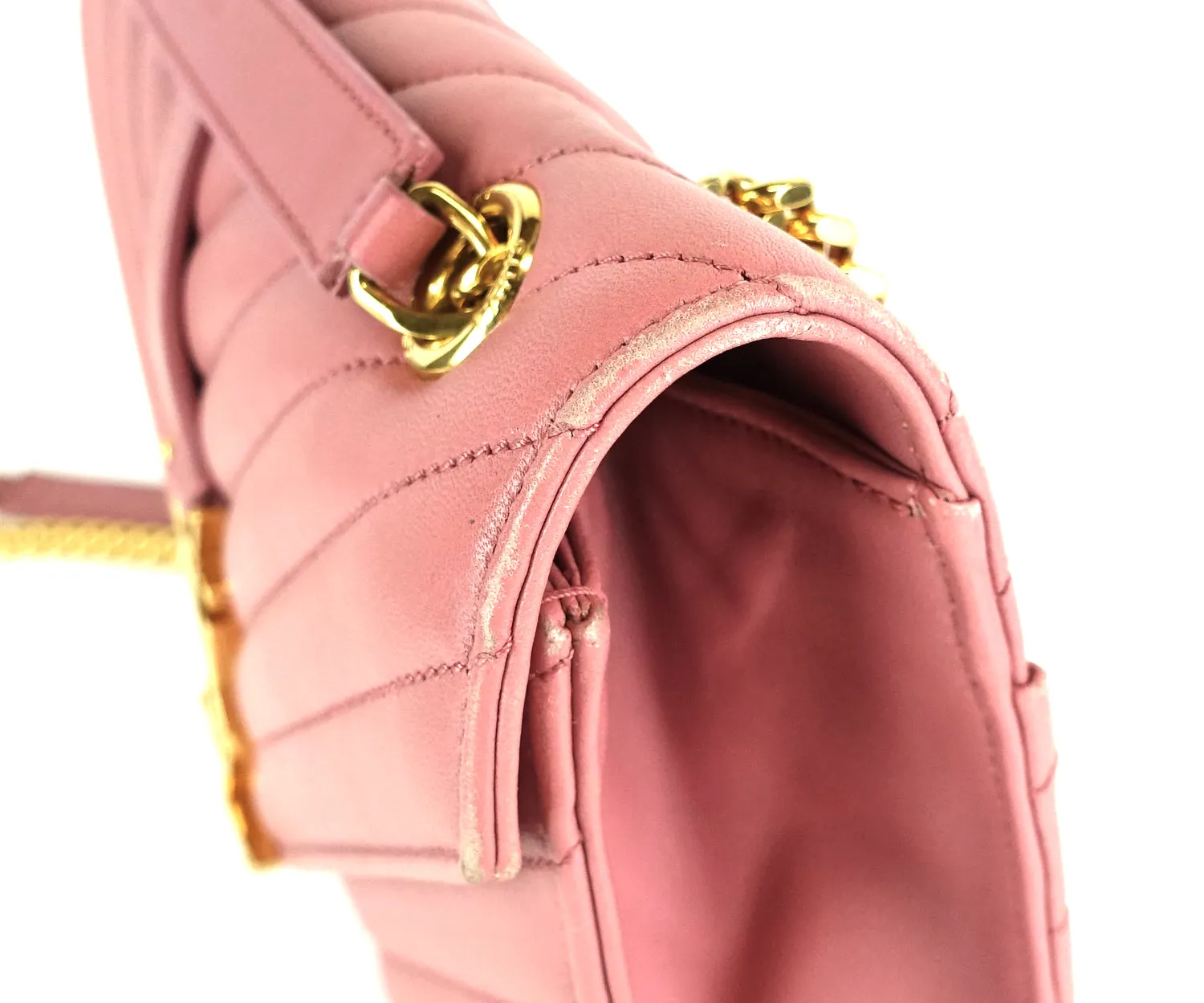 Sac Saint Laurent Matelassé Chevron en Cuir Classique Monogramme Taille Moyenne