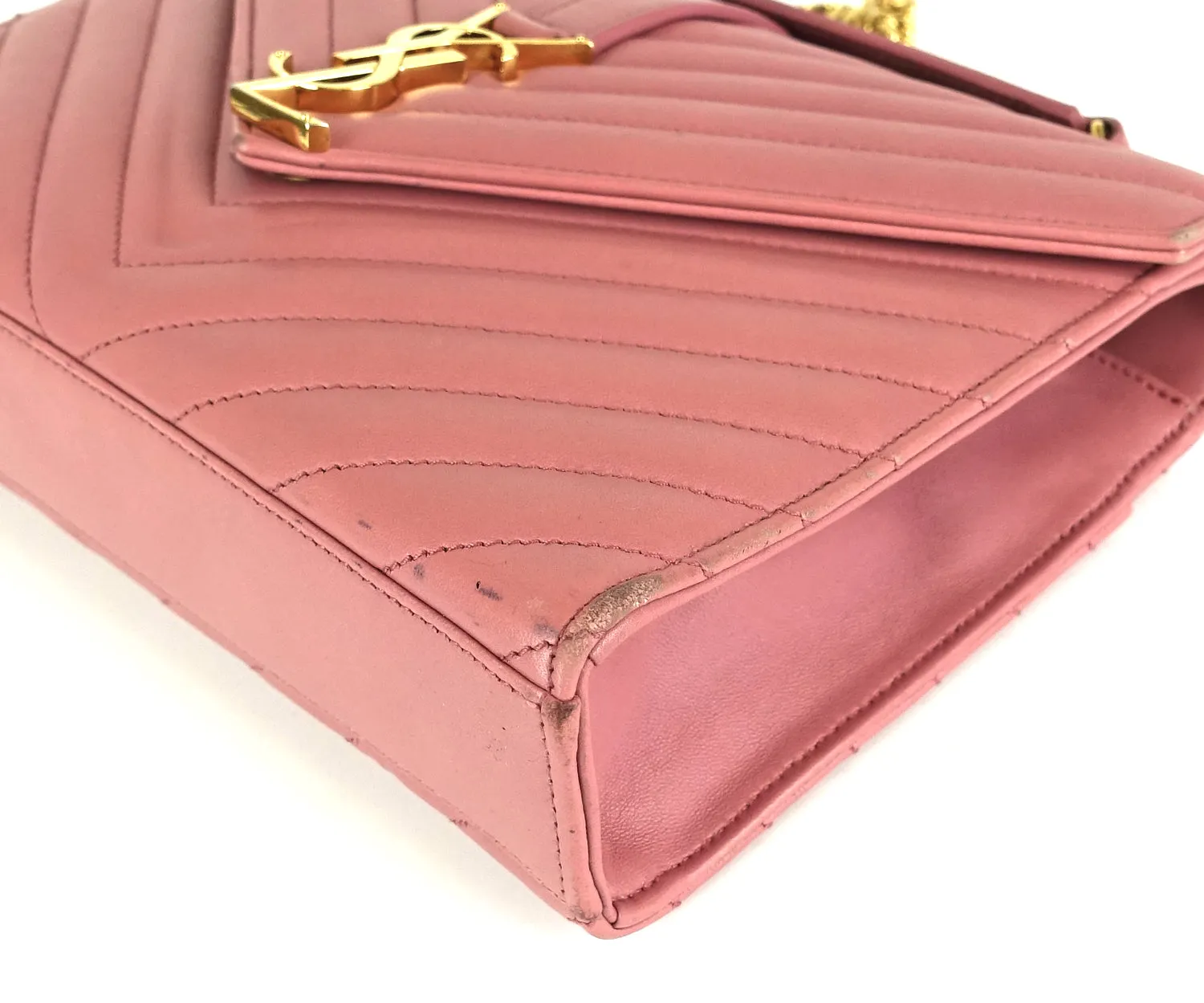 Sac Saint Laurent Matelassé Chevron en Cuir Classique Monogramme Taille Moyenne