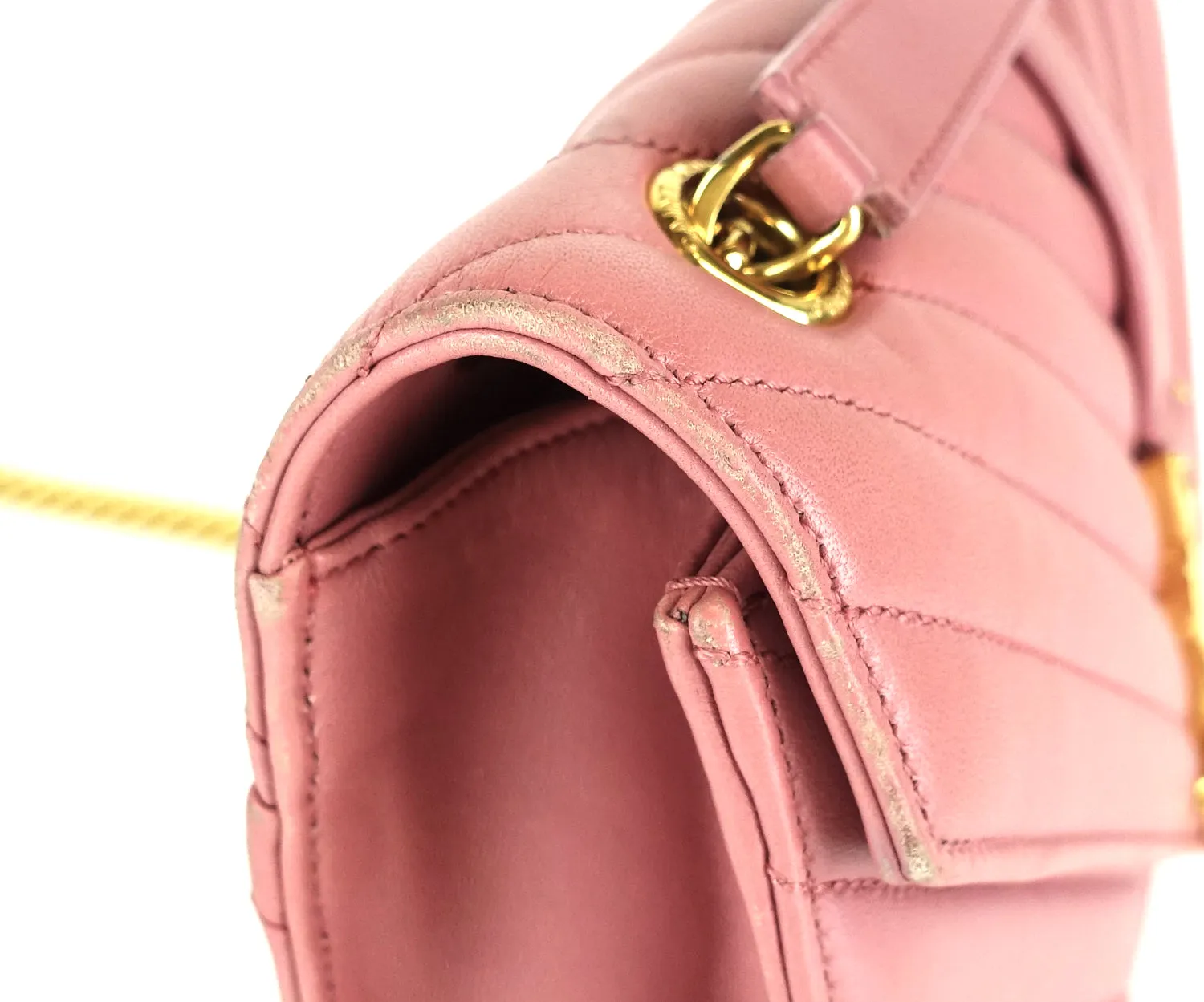 Sac Saint Laurent Matelassé Chevron en Cuir Classique Monogramme Taille Moyenne