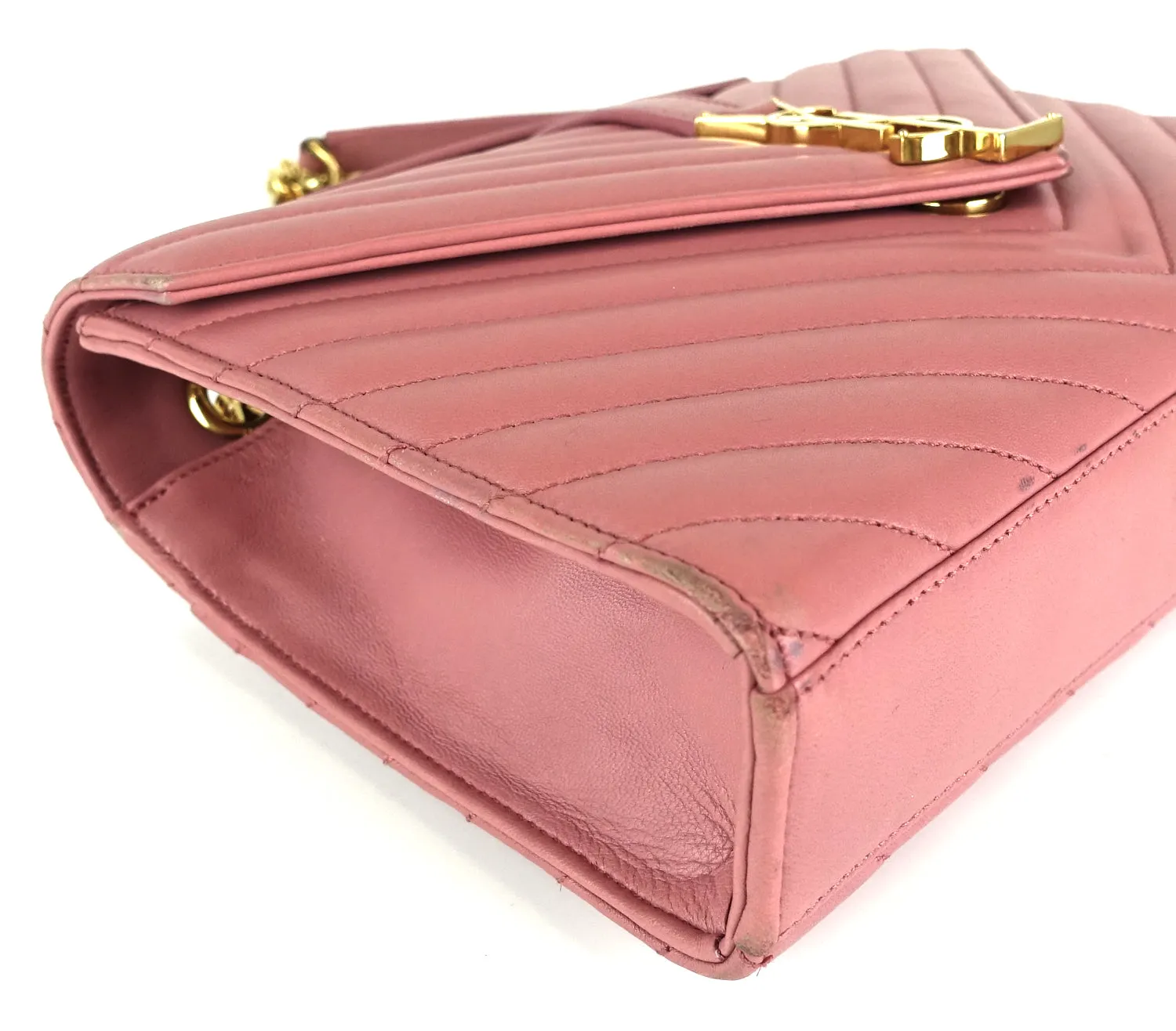 Sac Saint Laurent Matelassé Chevron en Cuir Classique Monogramme Taille Moyenne
