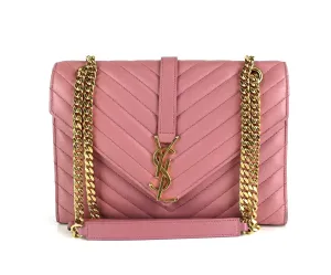 Sac Saint Laurent Matelassé Chevron en Cuir Classique Monogramme Taille Moyenne