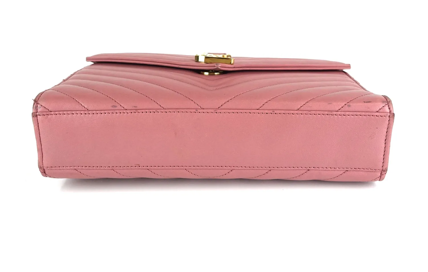 Sac Saint Laurent Matelassé Chevron en Cuir Classique Monogramme Taille Moyenne