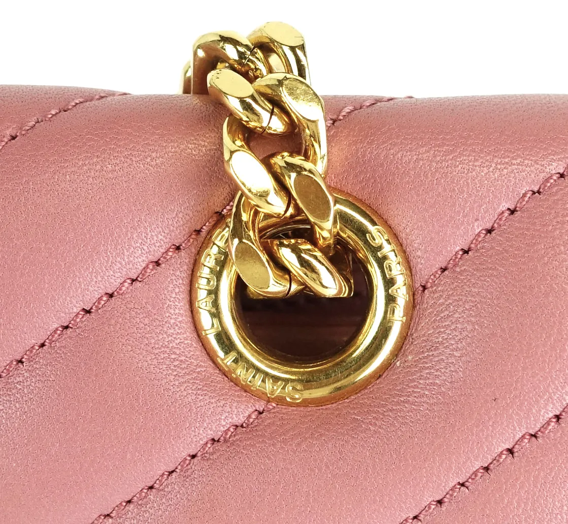 Sac Saint Laurent Matelassé Chevron en Cuir Classique Monogramme Taille Moyenne
