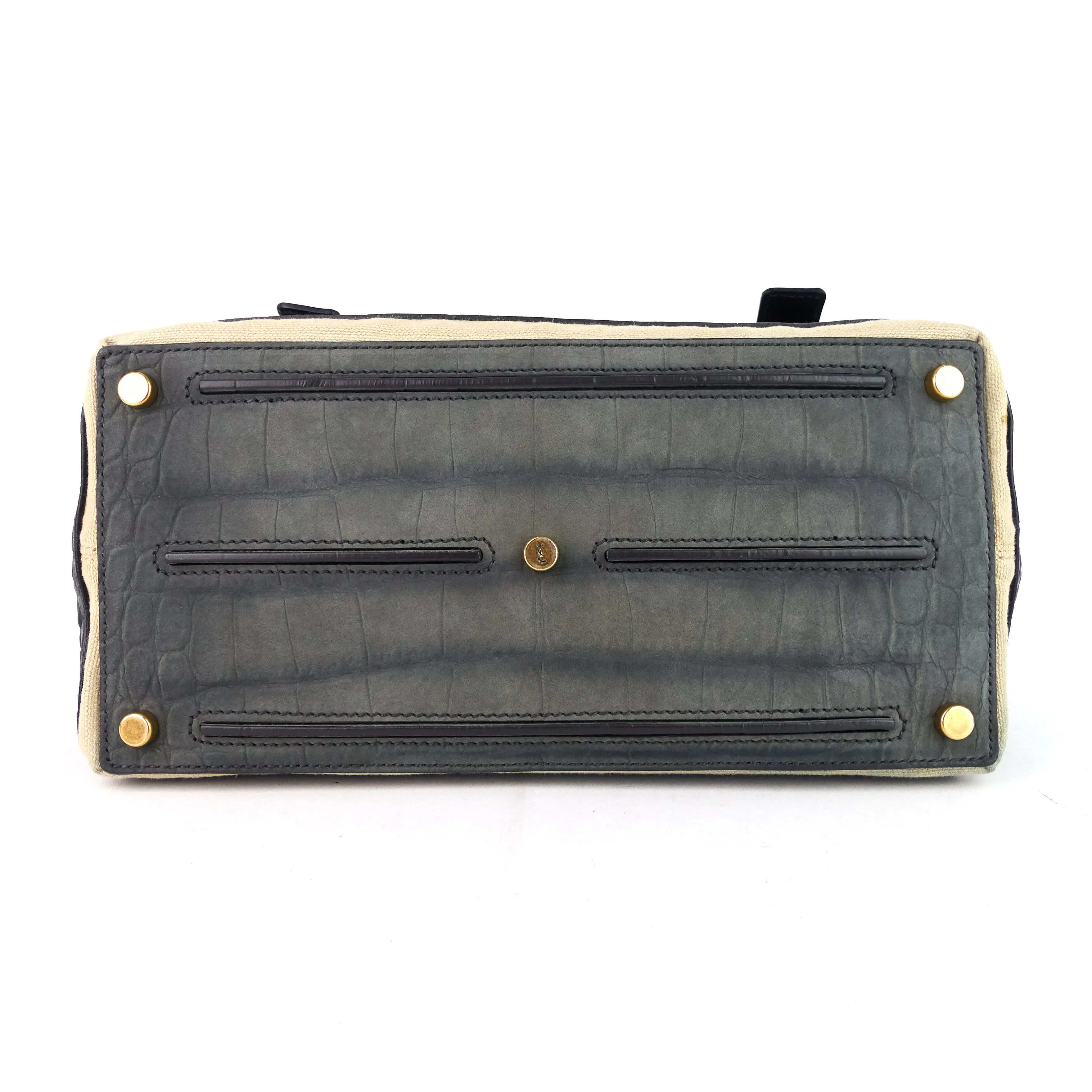 Sac Saint Laurent Muse en cuir bicolore, daim et toile