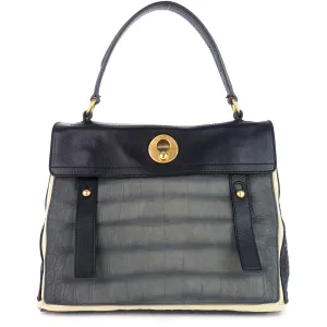 Sac Saint Laurent Muse en cuir bicolore, daim et toile
