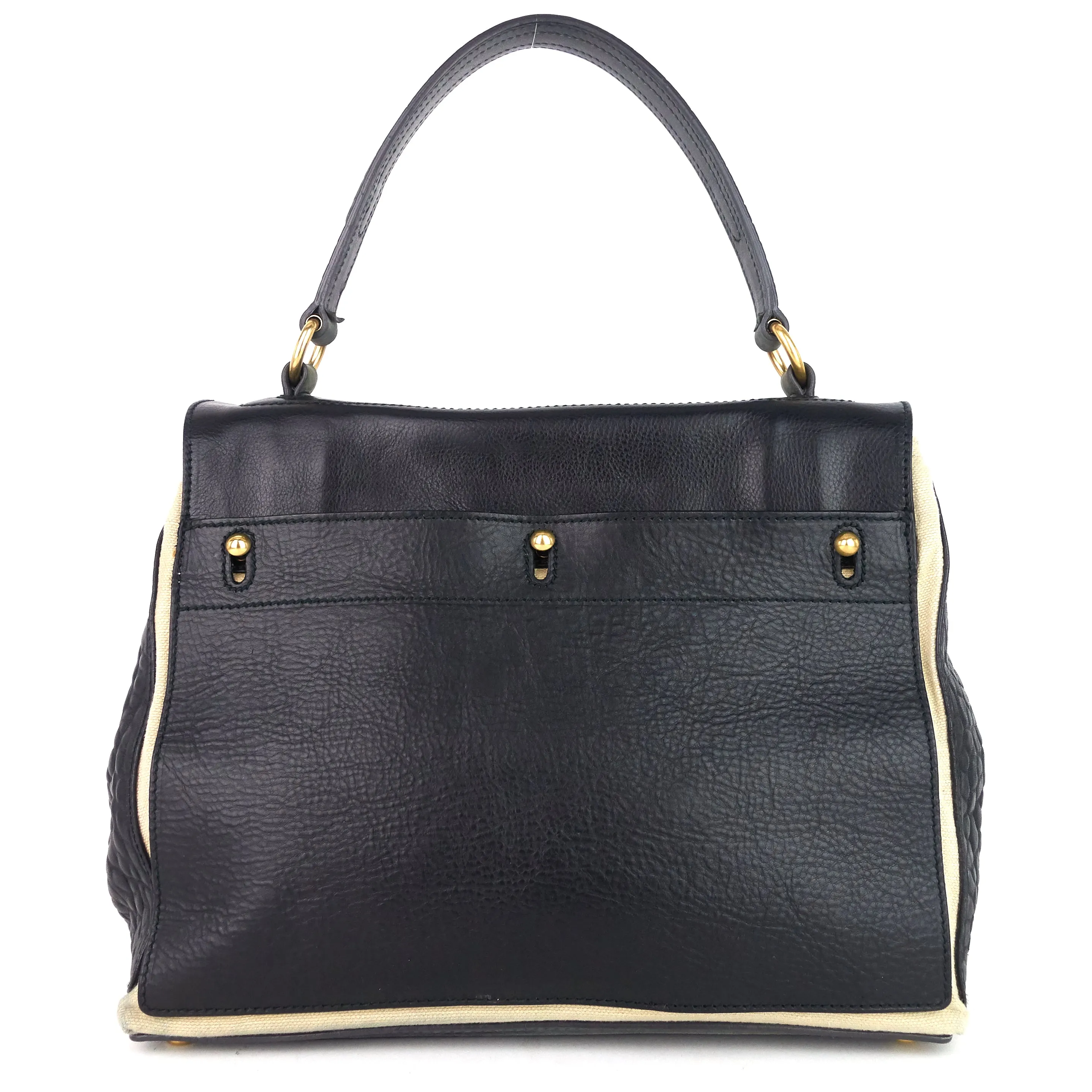 Sac Saint Laurent Muse en cuir bicolore, daim et toile
