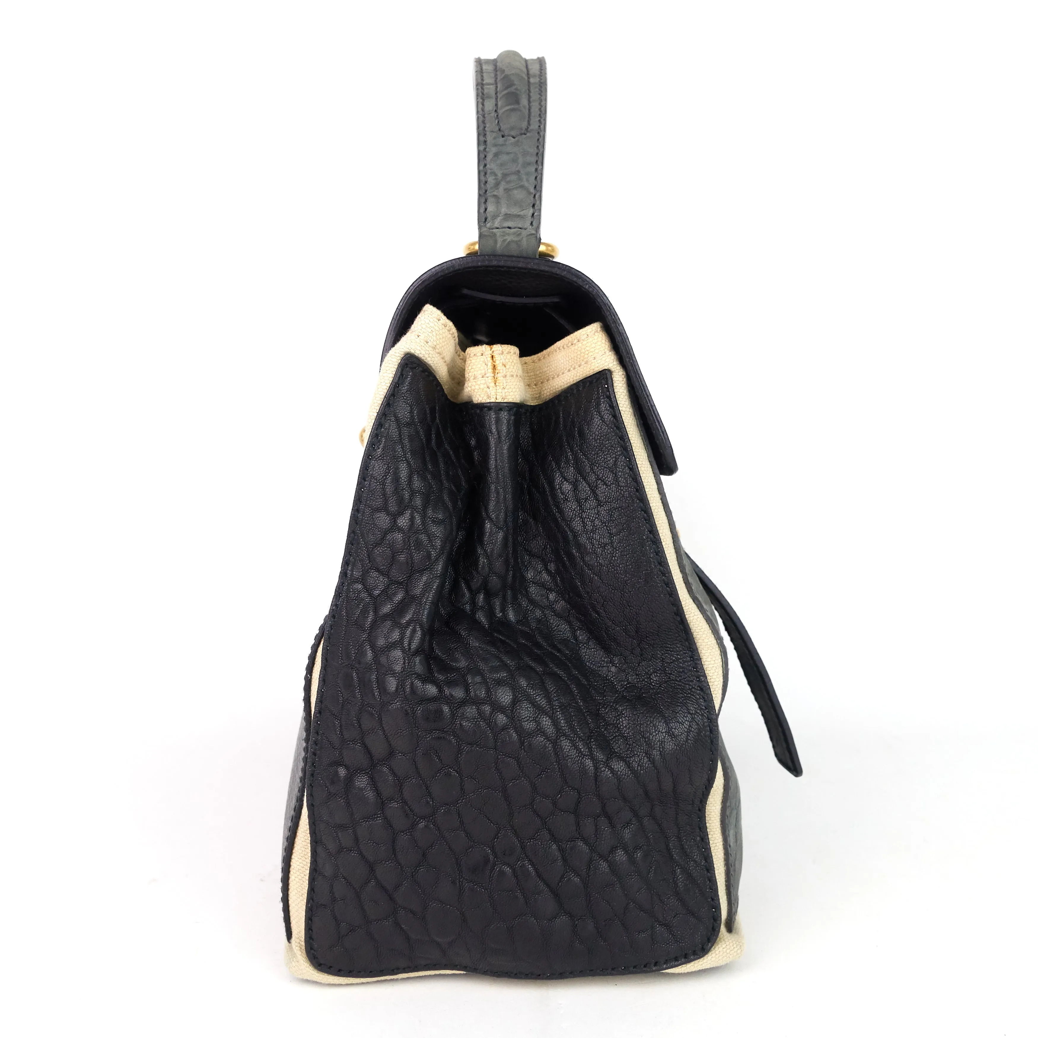 Sac Saint Laurent Muse en cuir bicolore, daim et toile