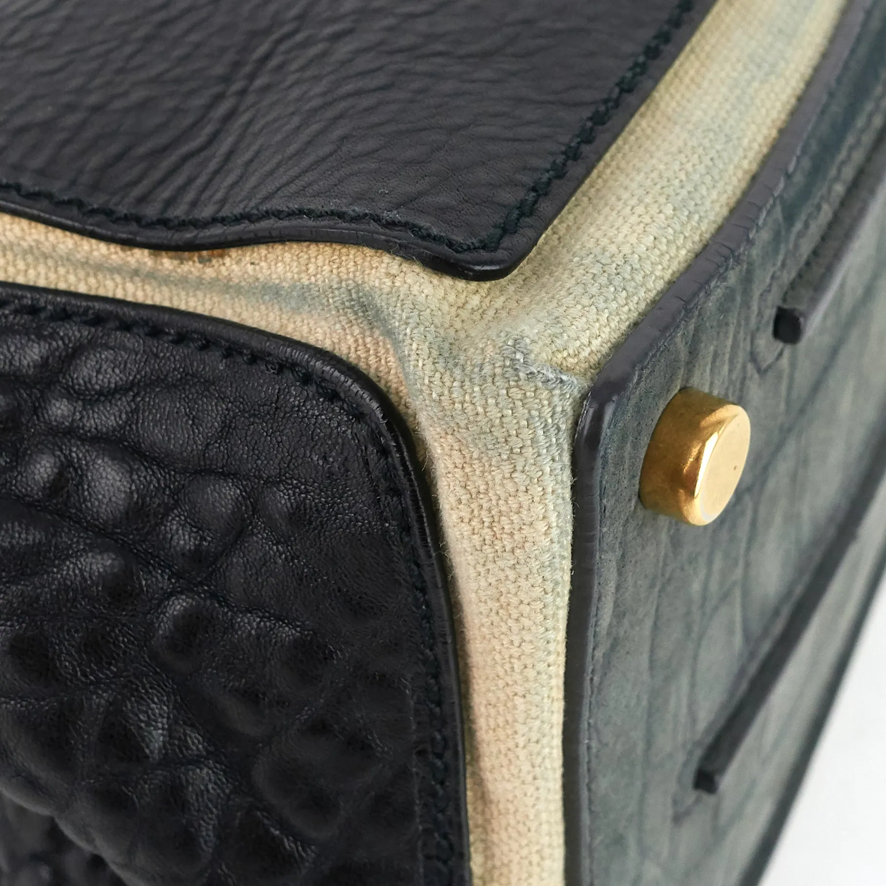 Sac Saint Laurent Muse en cuir bicolore, daim et toile