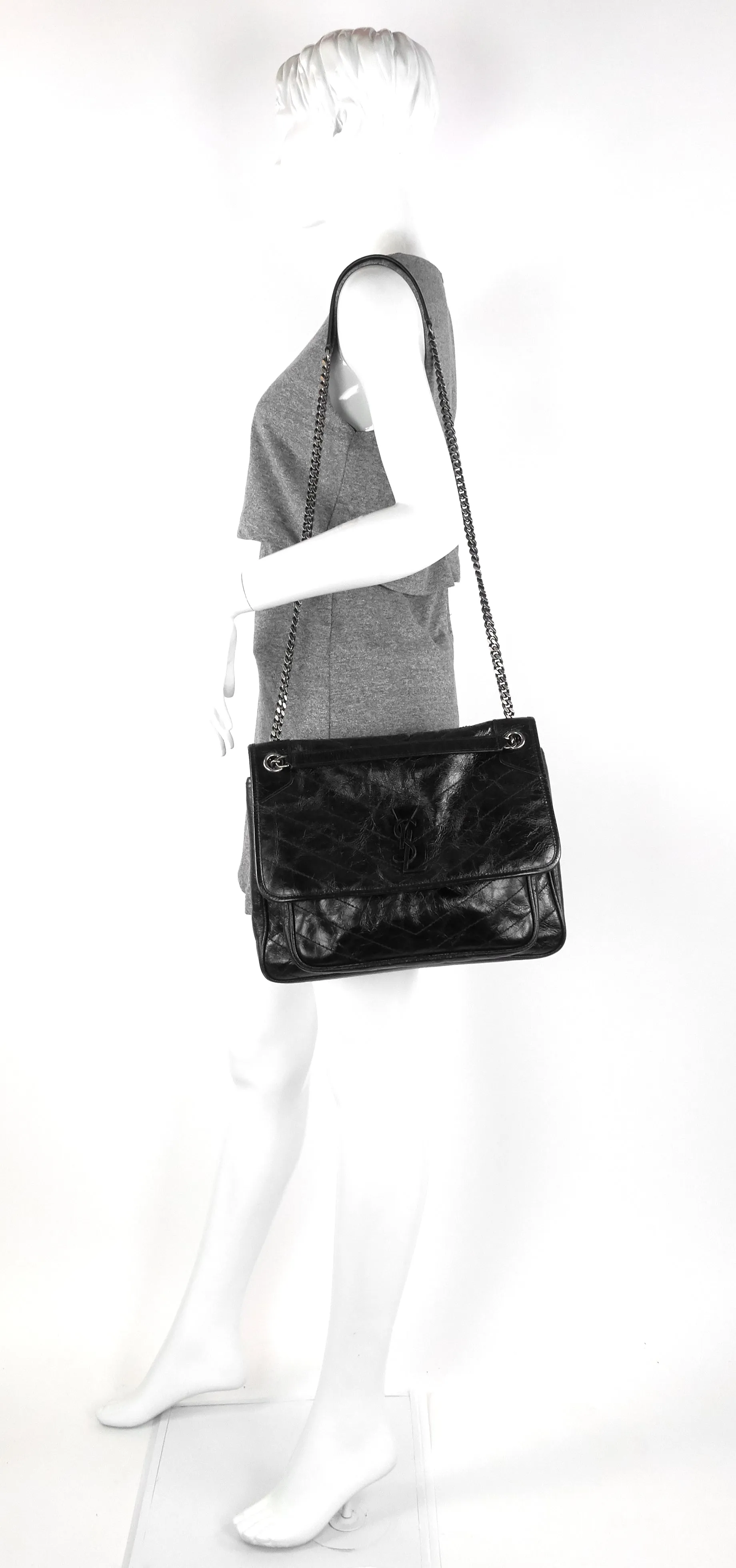 Sac Saint Laurent Niki Moyen en Cuir à Bandoulière