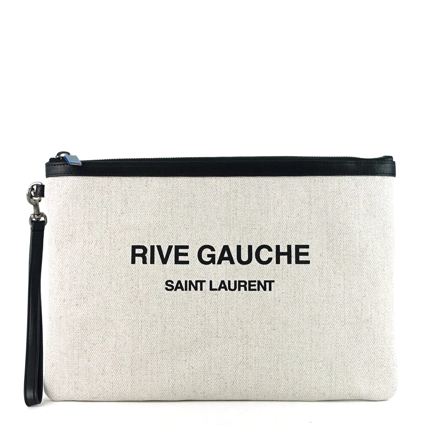 Pochette Saint Laurent Rive Gauche en lin naturel