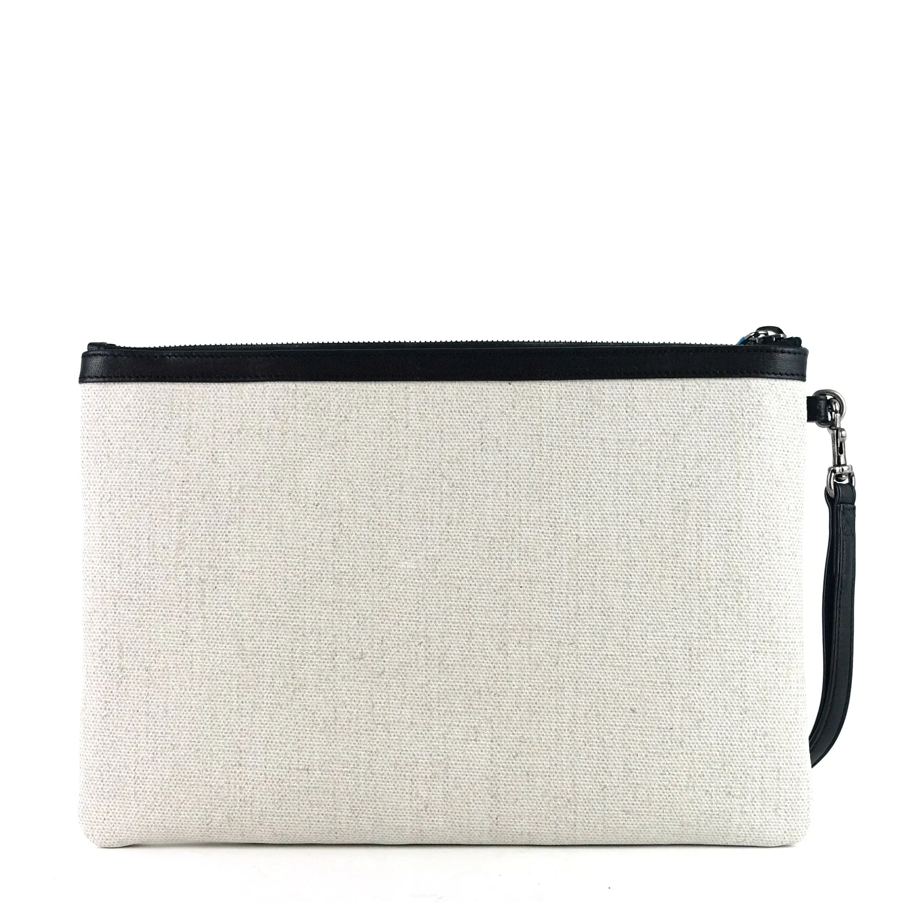 Pochette Saint Laurent Rive Gauche en lin naturel