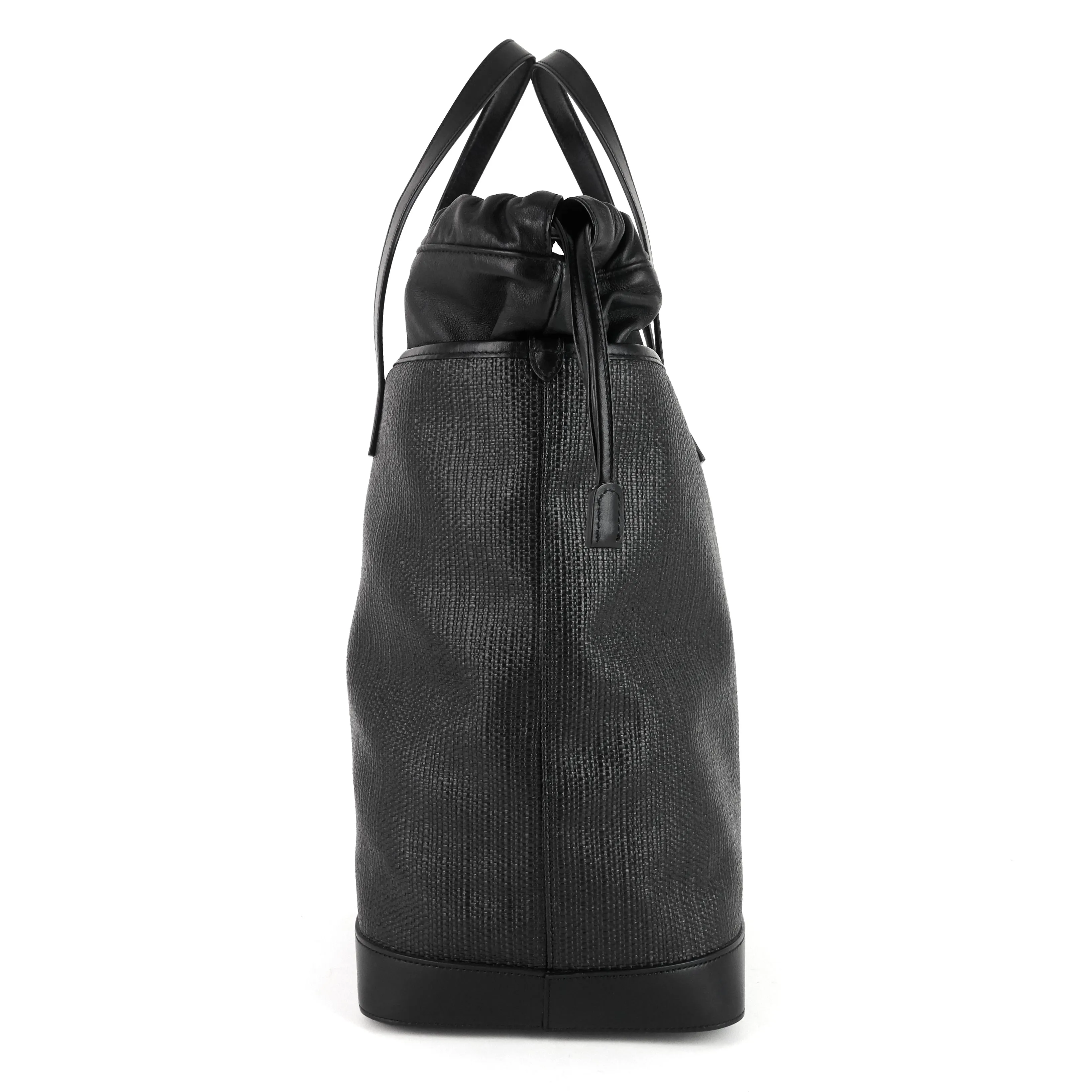 Sac Shopping Saint Laurent Teddy Medium en Toile et Cuir à Cordons