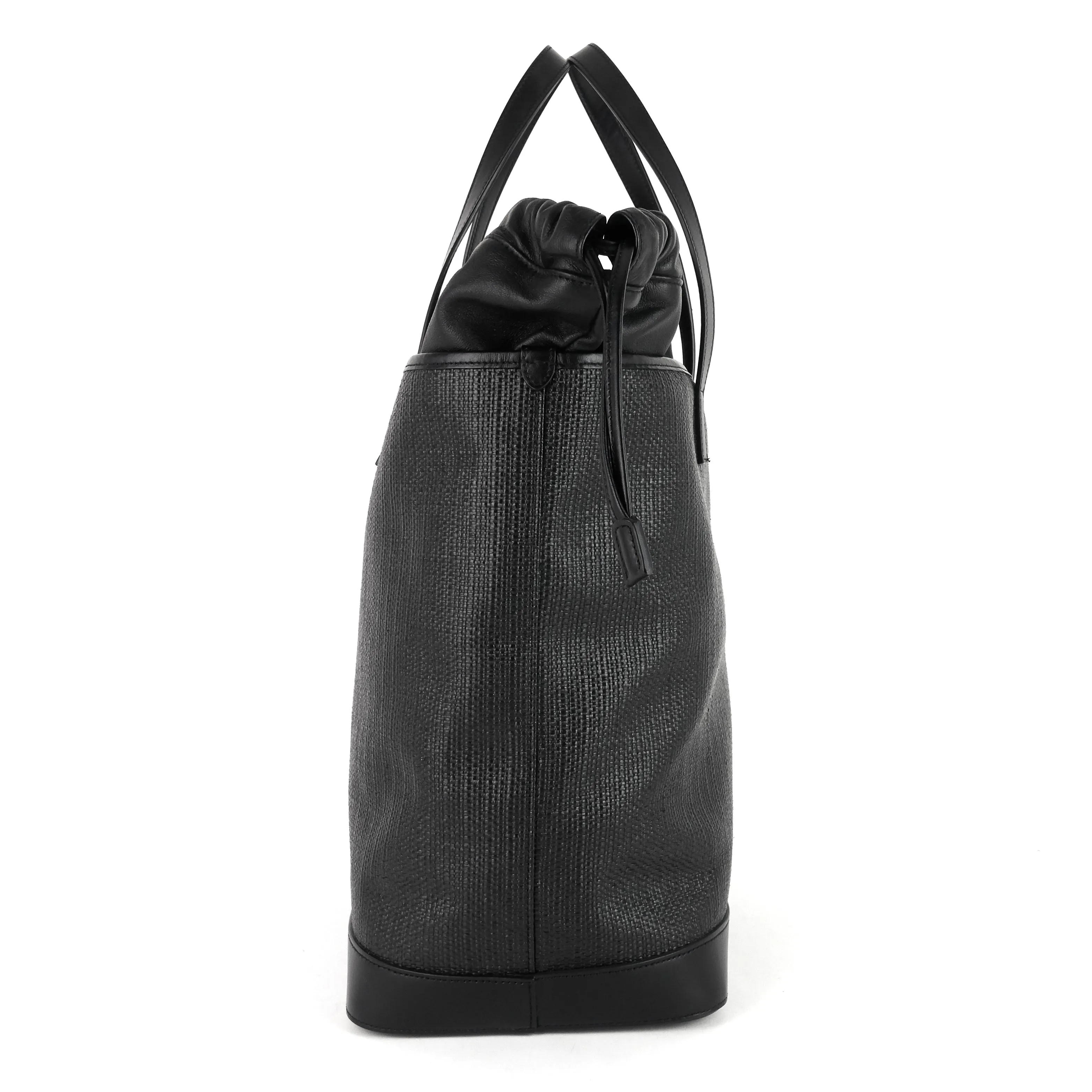 Sac Shopping Saint Laurent Teddy Medium en Toile et Cuir à Cordons