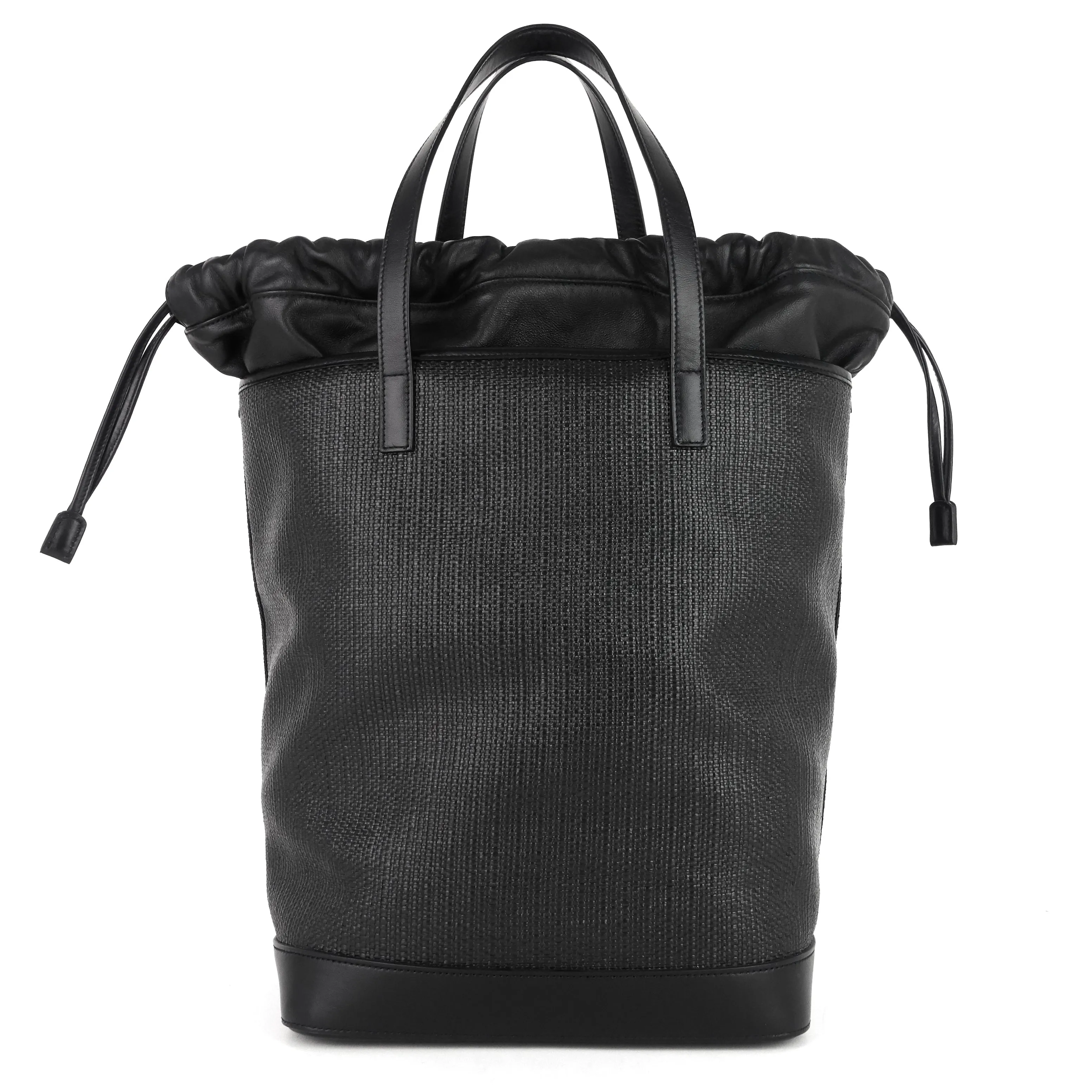 Sac Shopping Saint Laurent Teddy Medium en Toile et Cuir à Cordons