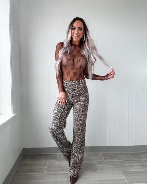 Savanna Front Seam Jeans - Léopard
