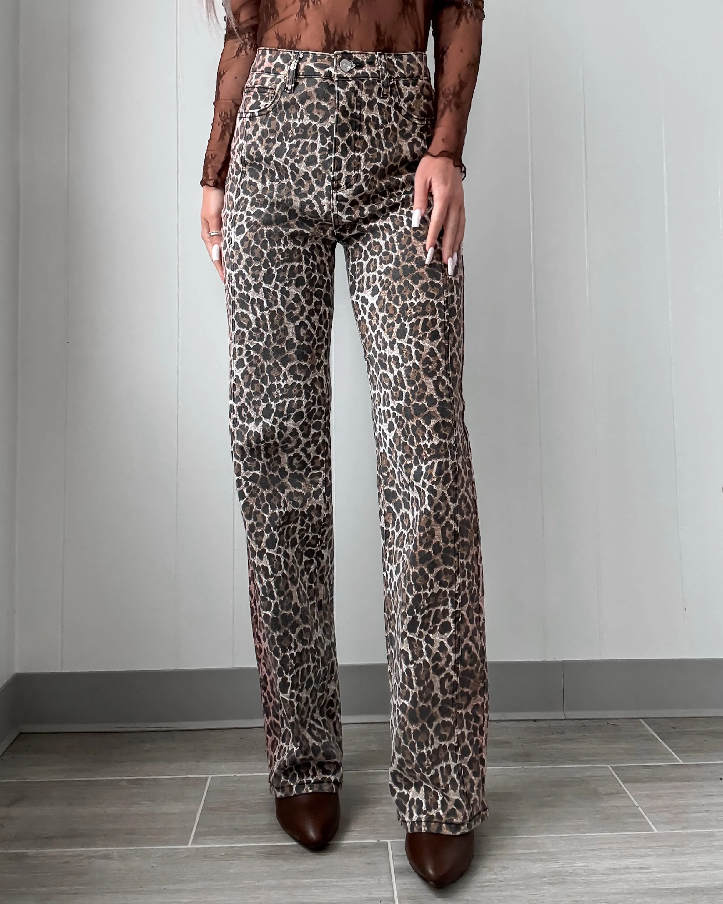 Savanna Front Seam Jeans - Léopard