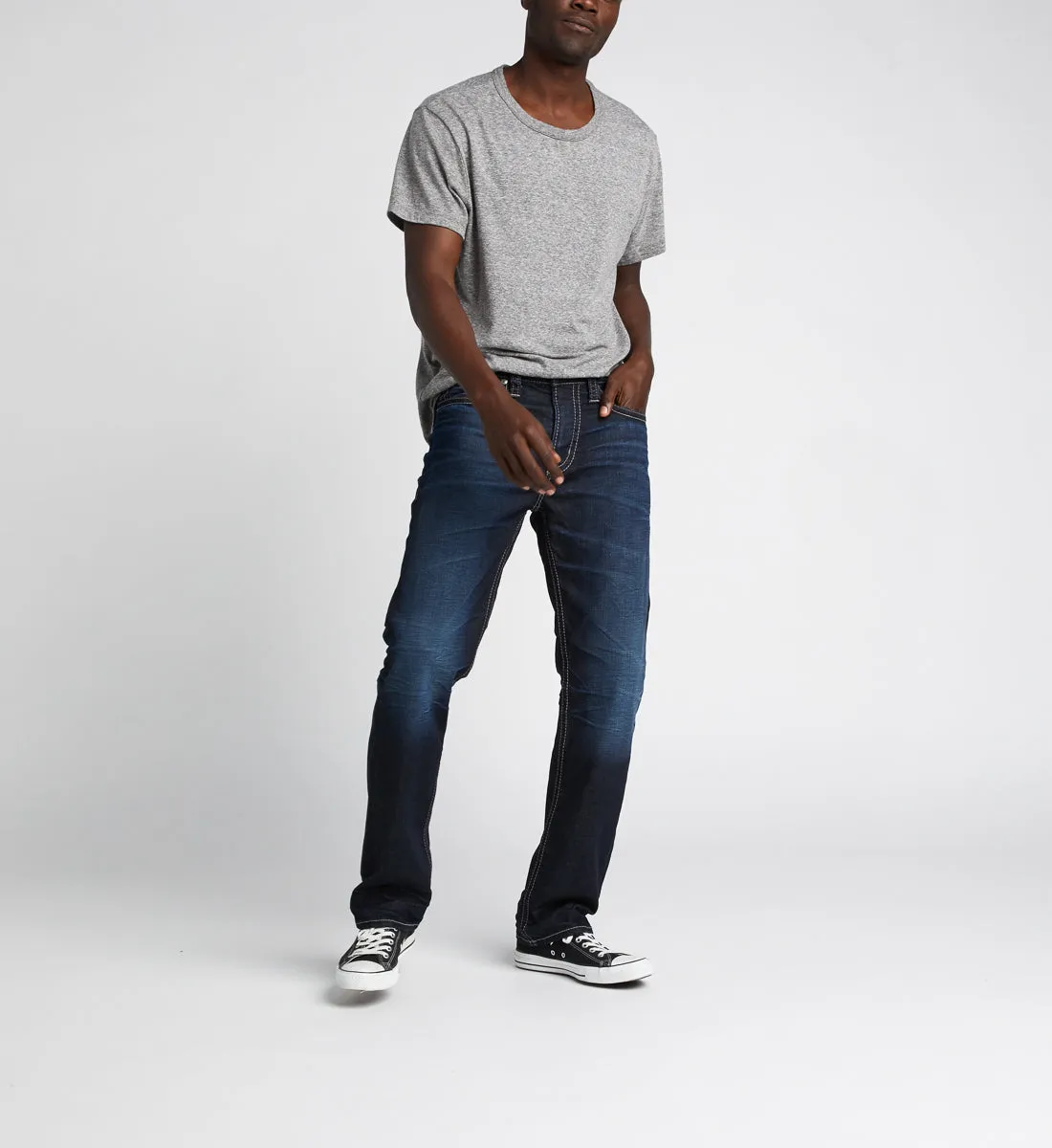 Silver Grayson Jeans Droit à Coupe Facile