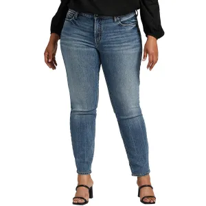 Silver Jeans Co. Femmes Suki Taille Moyenne Coupe Galbée Jean Droit