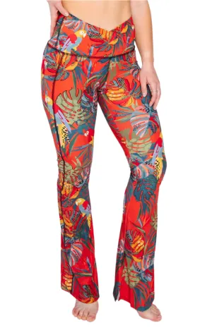 Pantalon Split Flare In Tropical Paradise par Yoga Democracy