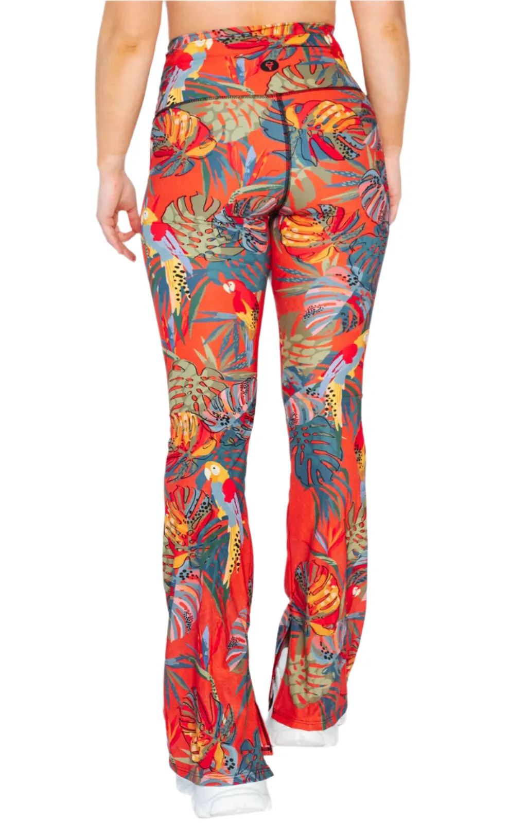 Pantalon Split Flare In Tropical Paradise par Yoga Democracy