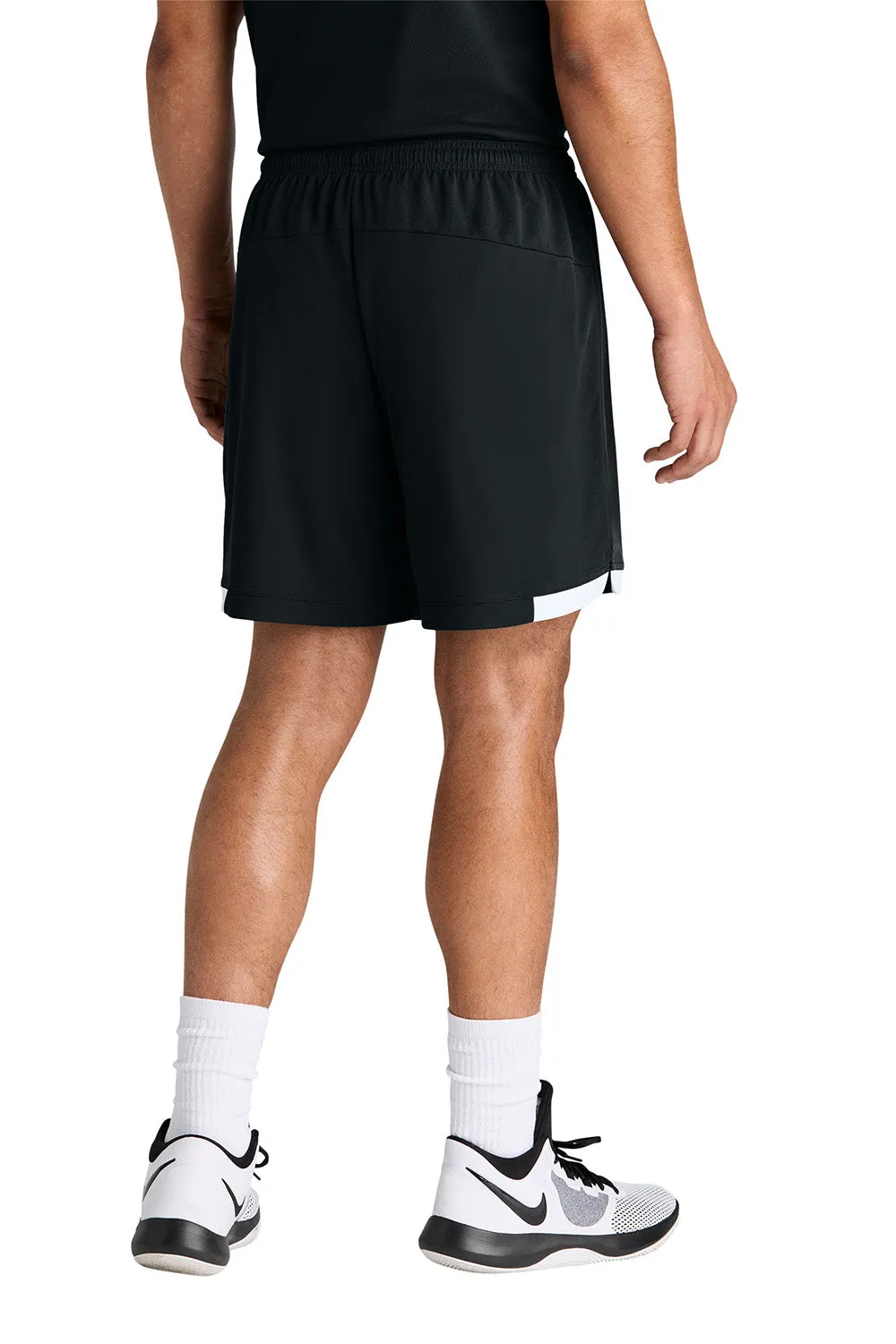 Short Homme Sport-Tek Club à Séchage Rapide - Noir/Blanc