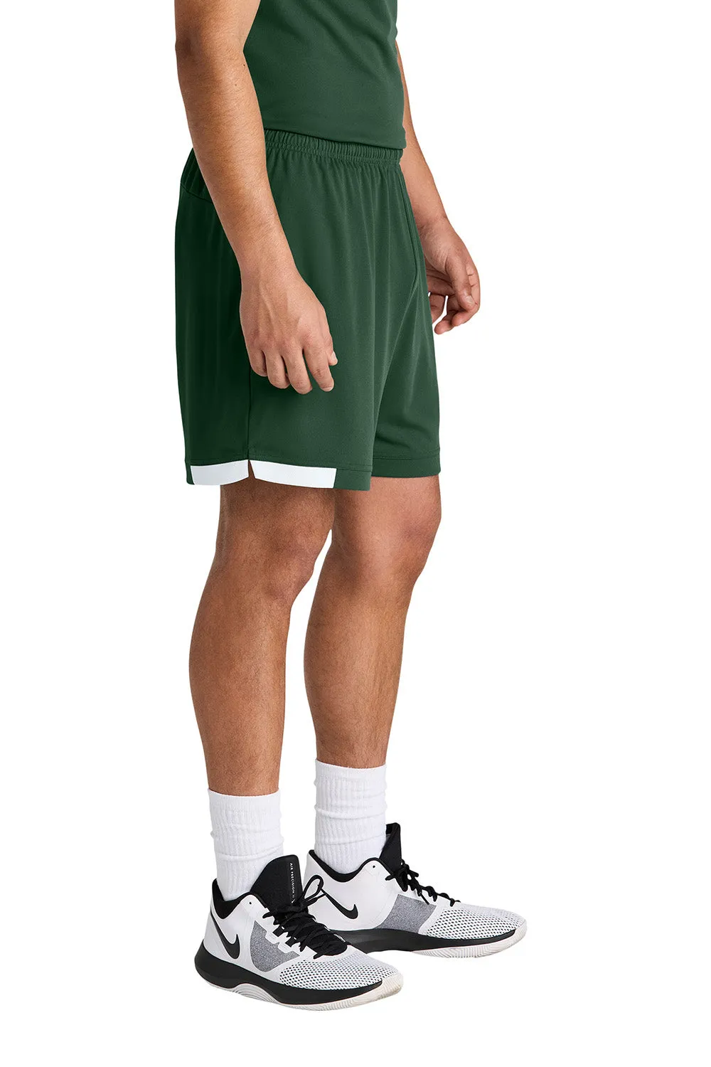 Short Homme Sport-Tek Club à Évacuation de l'Humidité - Vert Forêt/Blanc