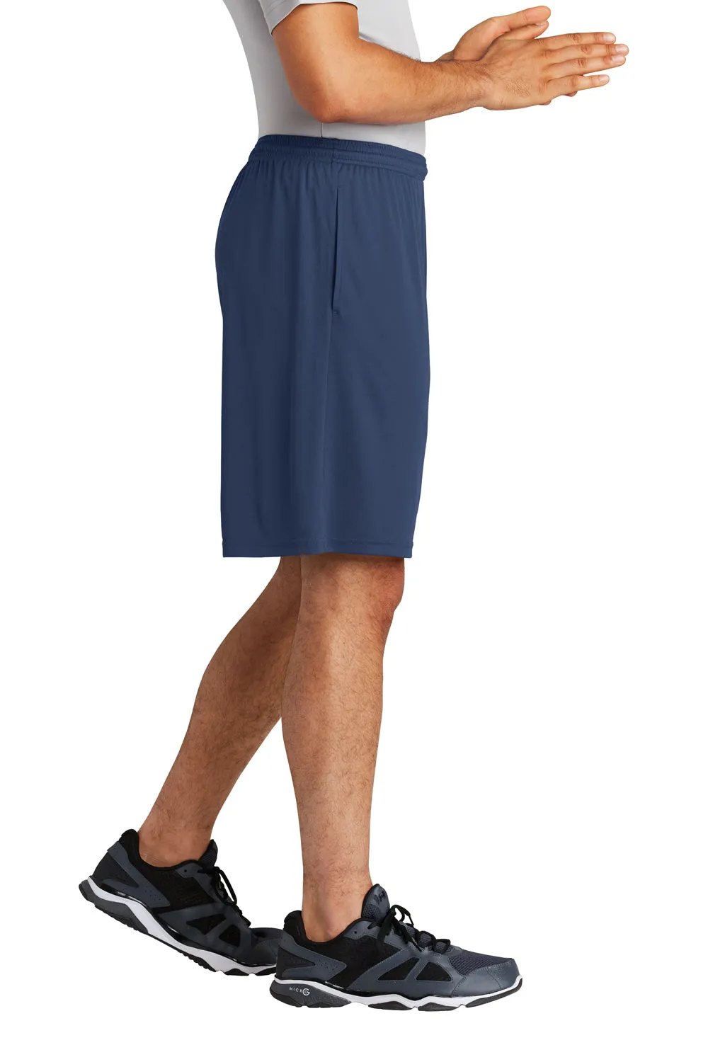 Sport-Tek Shorts Homme Concurrent à Évacuation d'humidité avec Poches - Bleu Marine