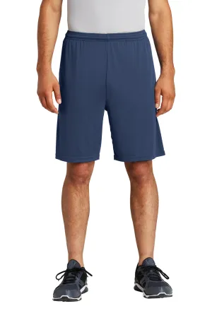 Sport-Tek Shorts Homme Concurrent à Évacuation d'humidité avec Poches - Bleu Marine