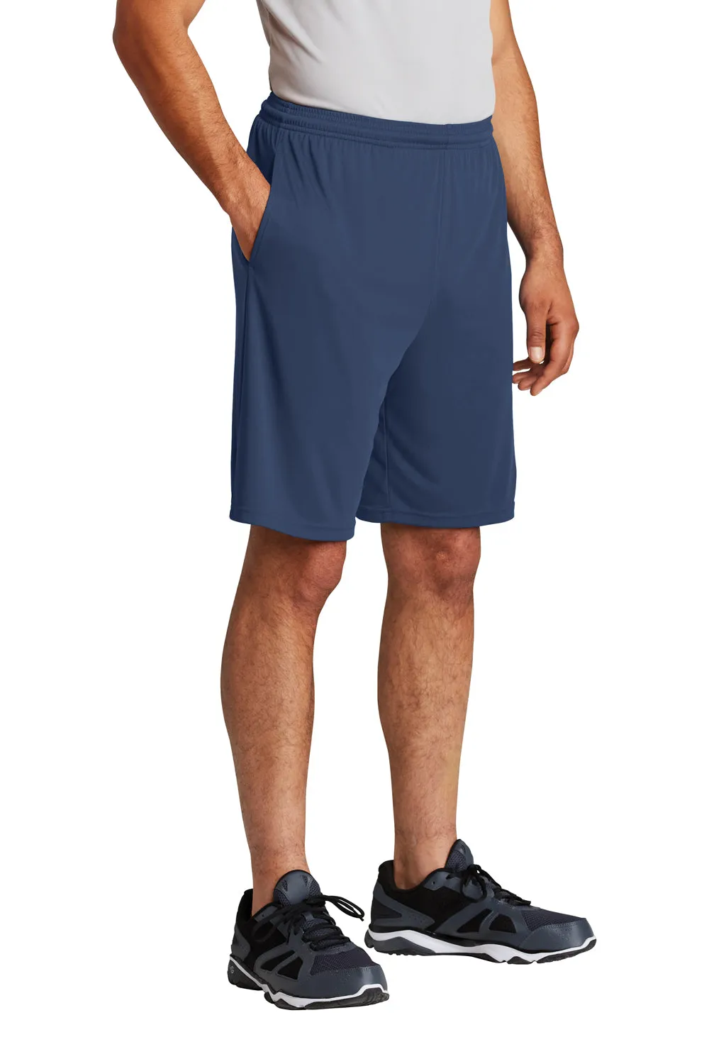 Sport-Tek Shorts Homme Concurrent à Évacuation d'humidité avec Poches - Bleu Marine