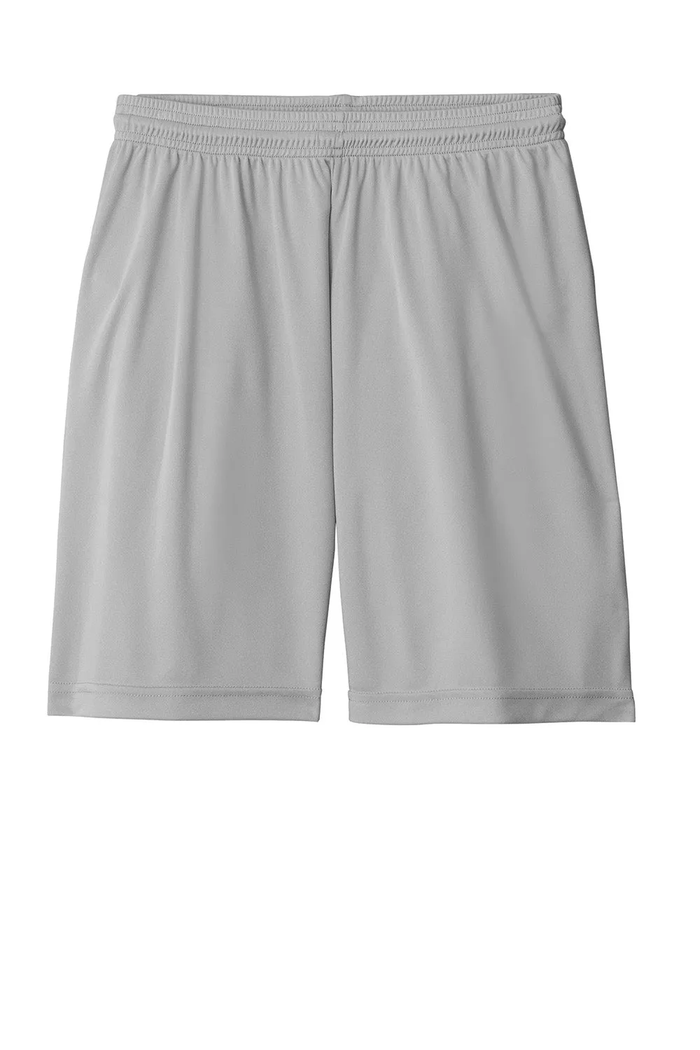 Sport-Tek Shorts de Sport Hommes Concurrence Évacuation d'Humidité - Gris Argenté