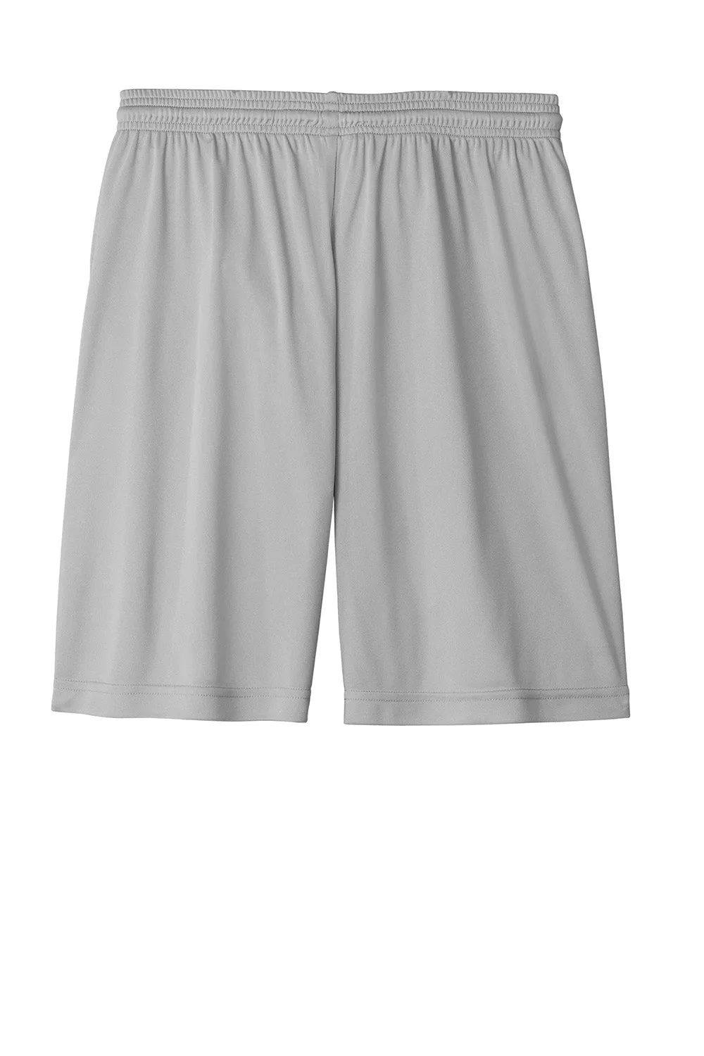 Sport-Tek Shorts de Sport Hommes Concurrence Évacuation d'Humidité - Gris Argenté
