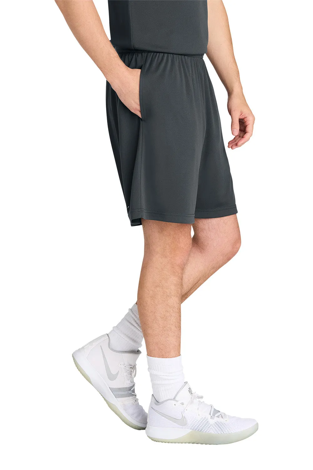 Sport-Tek Shorts de Sport pour Hommes à Évacuation de l'Humidité avec Poches - Gris Fer