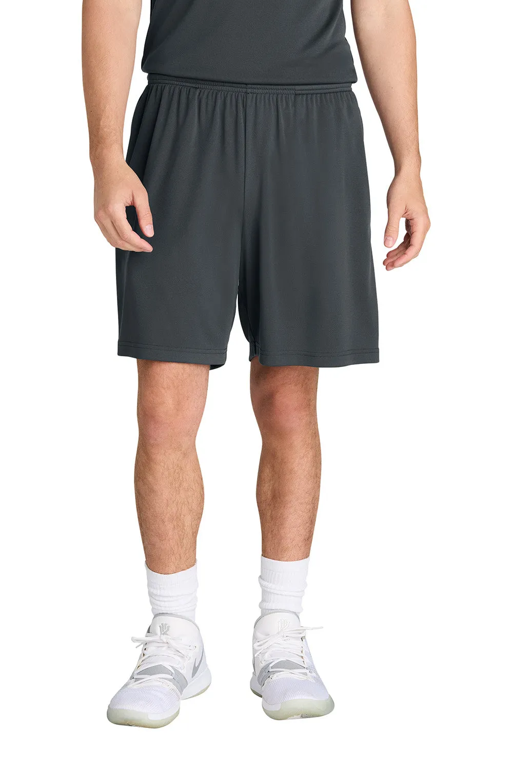 Sport-Tek Shorts de Sport pour Hommes à Évacuation de l'Humidité avec Poches - Gris Fer