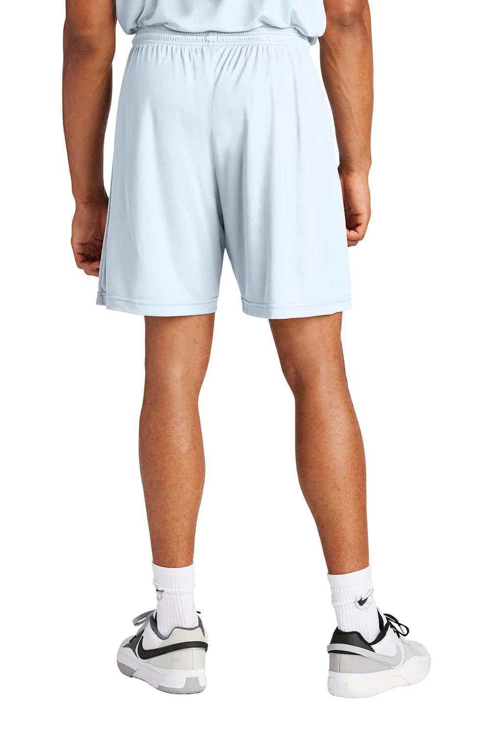 Sport-Tek Shorts de Sport Hommes Concurrence Évacuation d'Humidité - Blanc