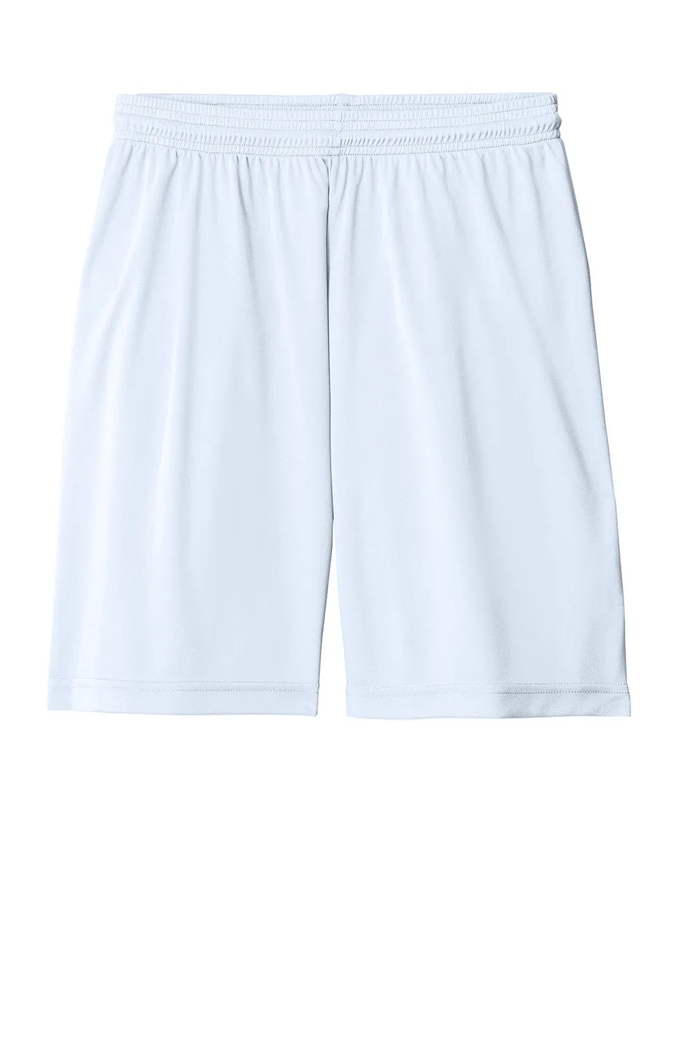 Sport-Tek Shorts de Sport Hommes Concurrence Évacuation d'Humidité - Blanc