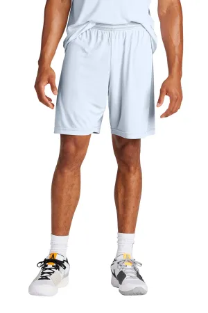 Sport-Tek Shorts de Sport Hommes Concurrence Évacuation d'Humidité - Blanc