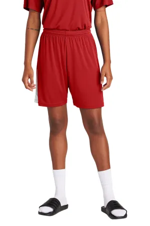 Sport-Tek Shorts de compétition pour hommes à évacuation d'humidité United Athletic - Rouge foncé/Blanc