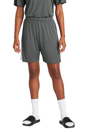 Sport-Tek Shorts de compétition pour hommes à évacuation d'humidité United Athletic - Gris fer/Blanc