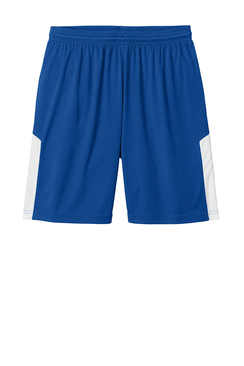 Sport-Tek Shorts de compétition pour hommes à évacuation d'humidité United Athletic - Bleu royal véritable/Blanc