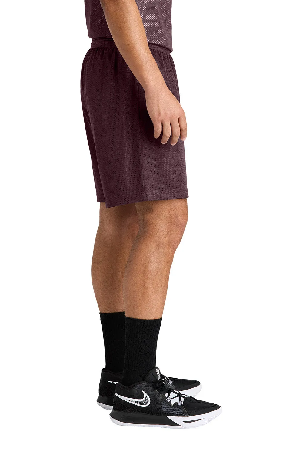 Sport-Tek Shorts de Sport en Maille pour Hommes à Évacuation de l'Humidité - Marron