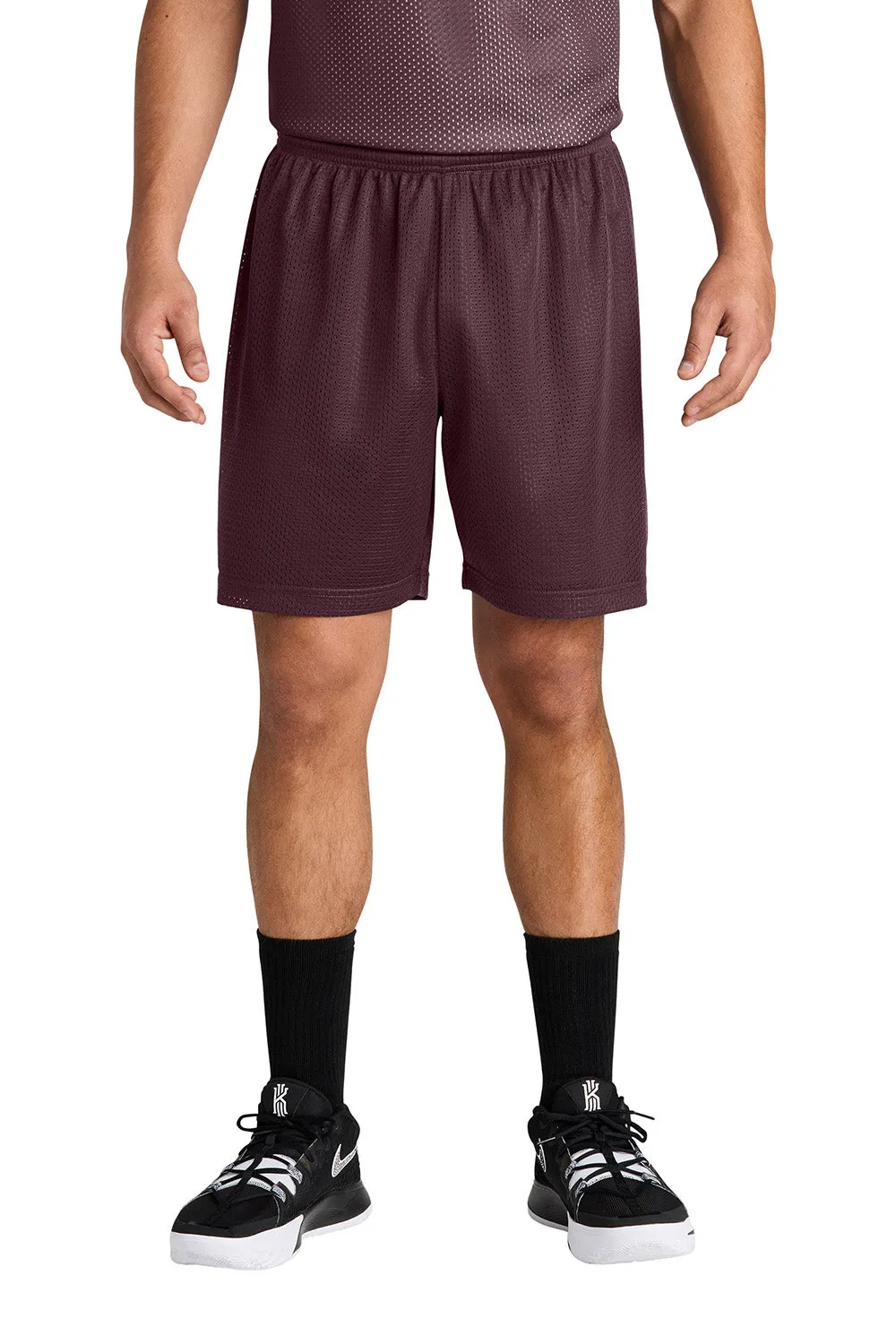 Sport-Tek Shorts de Sport en Maille pour Hommes à Évacuation de l'Humidité - Marron
