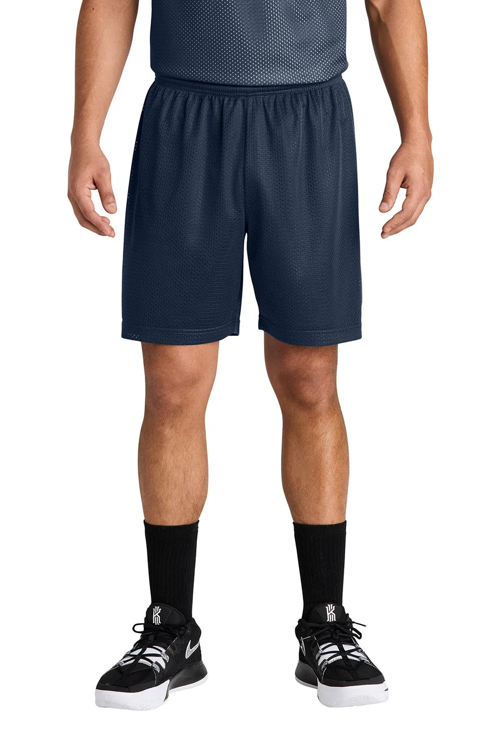 Sport-Tek Shorts de Sport en Maille Respirante pour Hommes - Bleu Marine