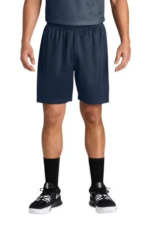 Sport-Tek Shorts de Sport en Maille Respirante pour Hommes - Bleu Marine