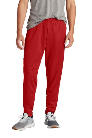 Pantalon de voyage pour homme Sport-Tek à évacuation de l'humidité avec poches - Rouge foncé/Blanc