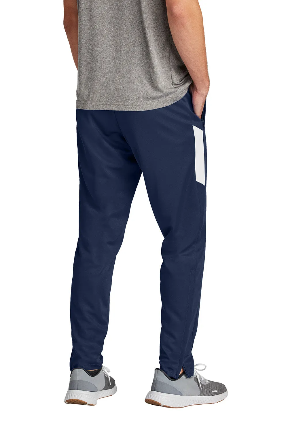 Pantalon de voyage pour homme Sport-Tek à évacuation de l'humidité avec poches - Bleu marine véritable/Blanc