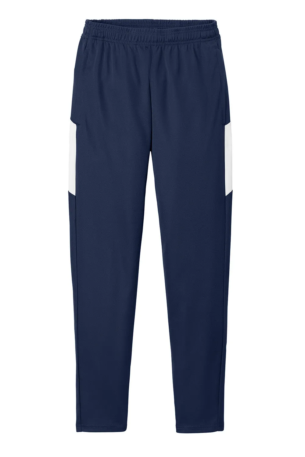 Pantalon de voyage pour homme Sport-Tek à évacuation de l'humidité avec poches - Bleu marine véritable/Blanc