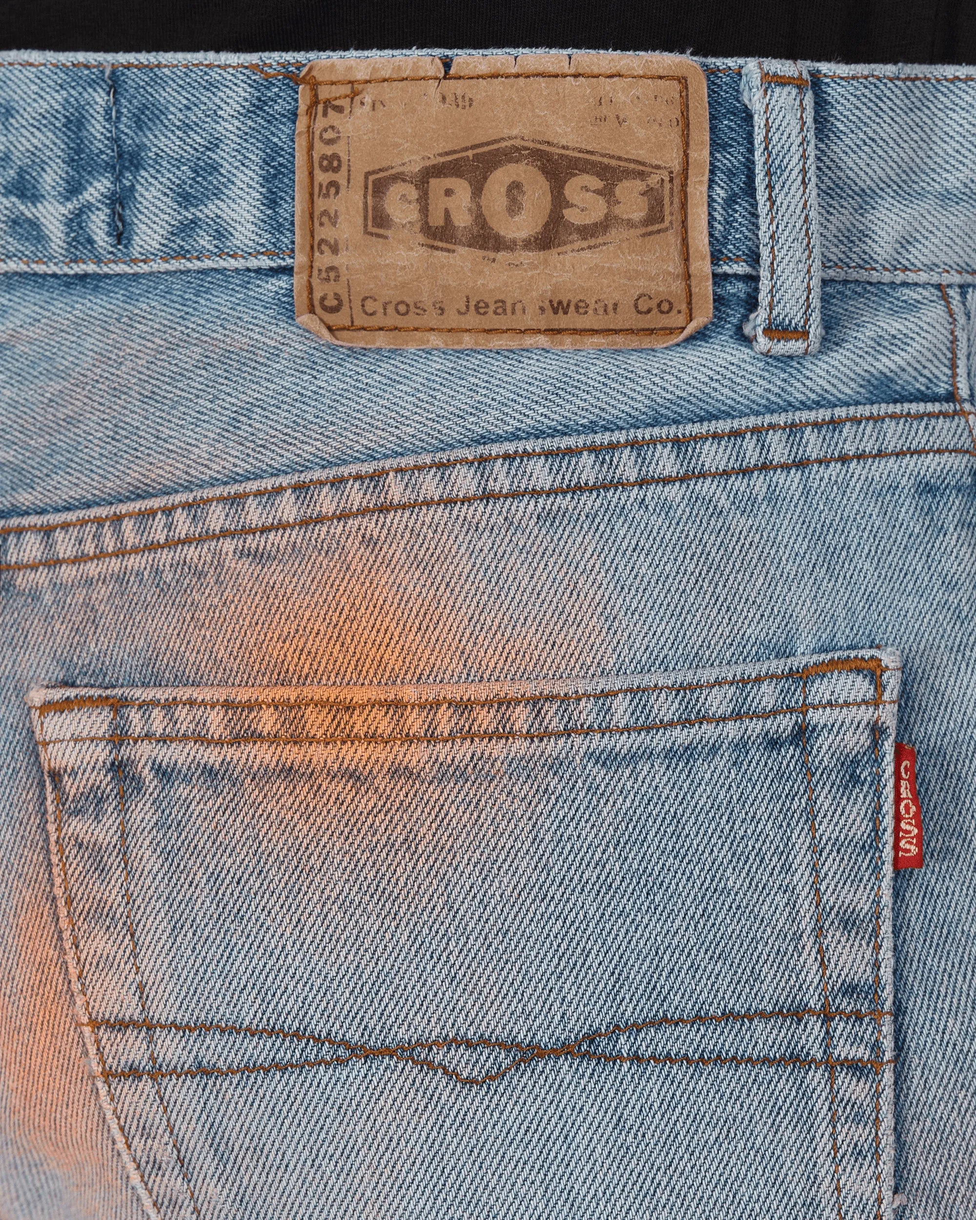 Pantalon Denim Vintage Peint à la Bombe Bleu