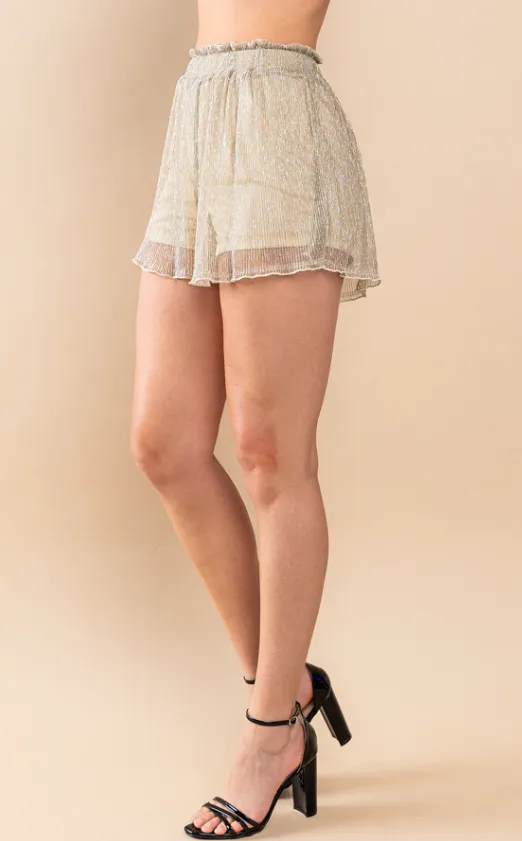 Short métallique brillant Stacie Sheer