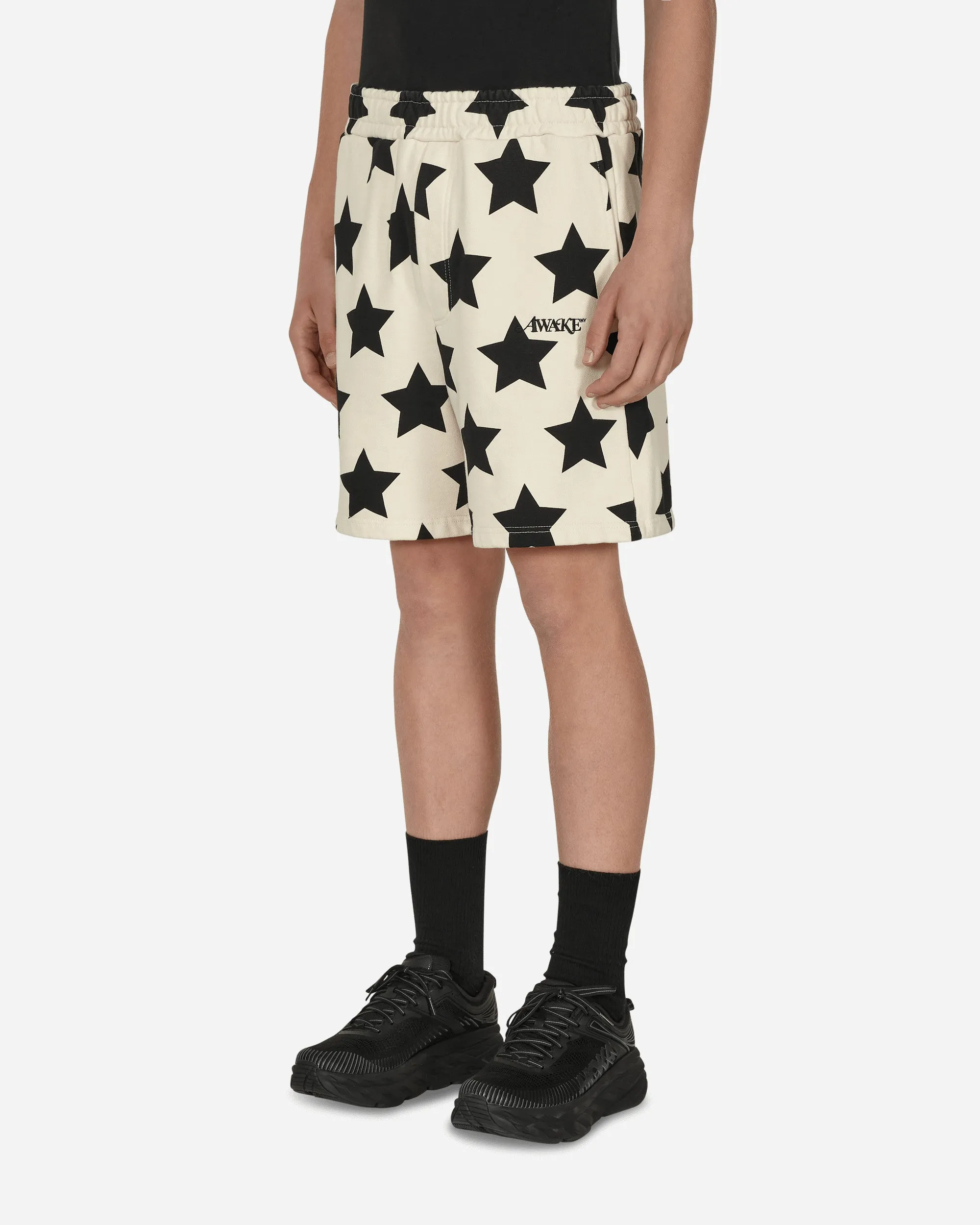 Short de survêtement imprimé étoiles blanc